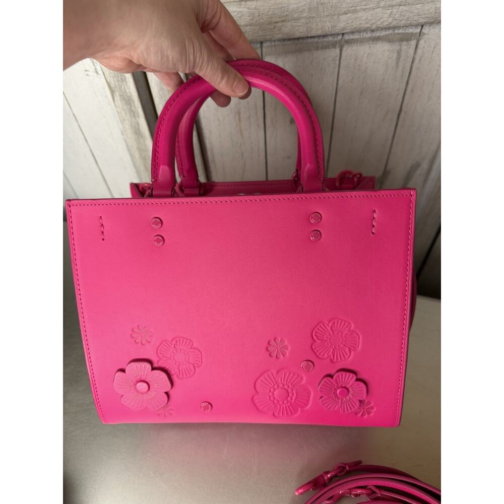COACH Rogue Bag 25 Tea Rose Dragonfruit Pink Glovetanned Leather Excellent - Picture 6 of 13
